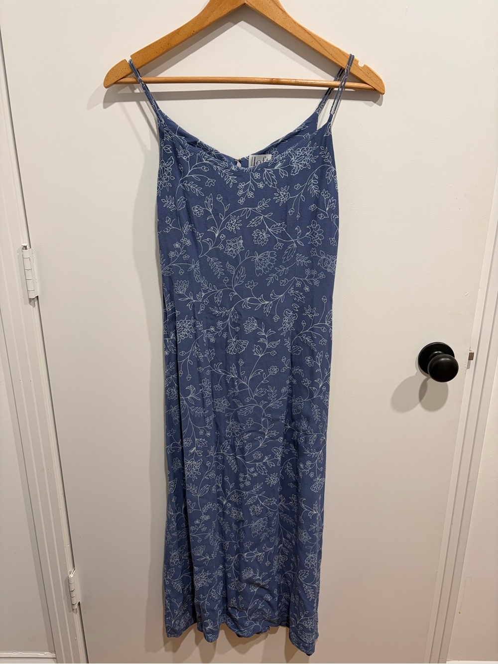 LOFT Blue Floral Slip Maxi Dress